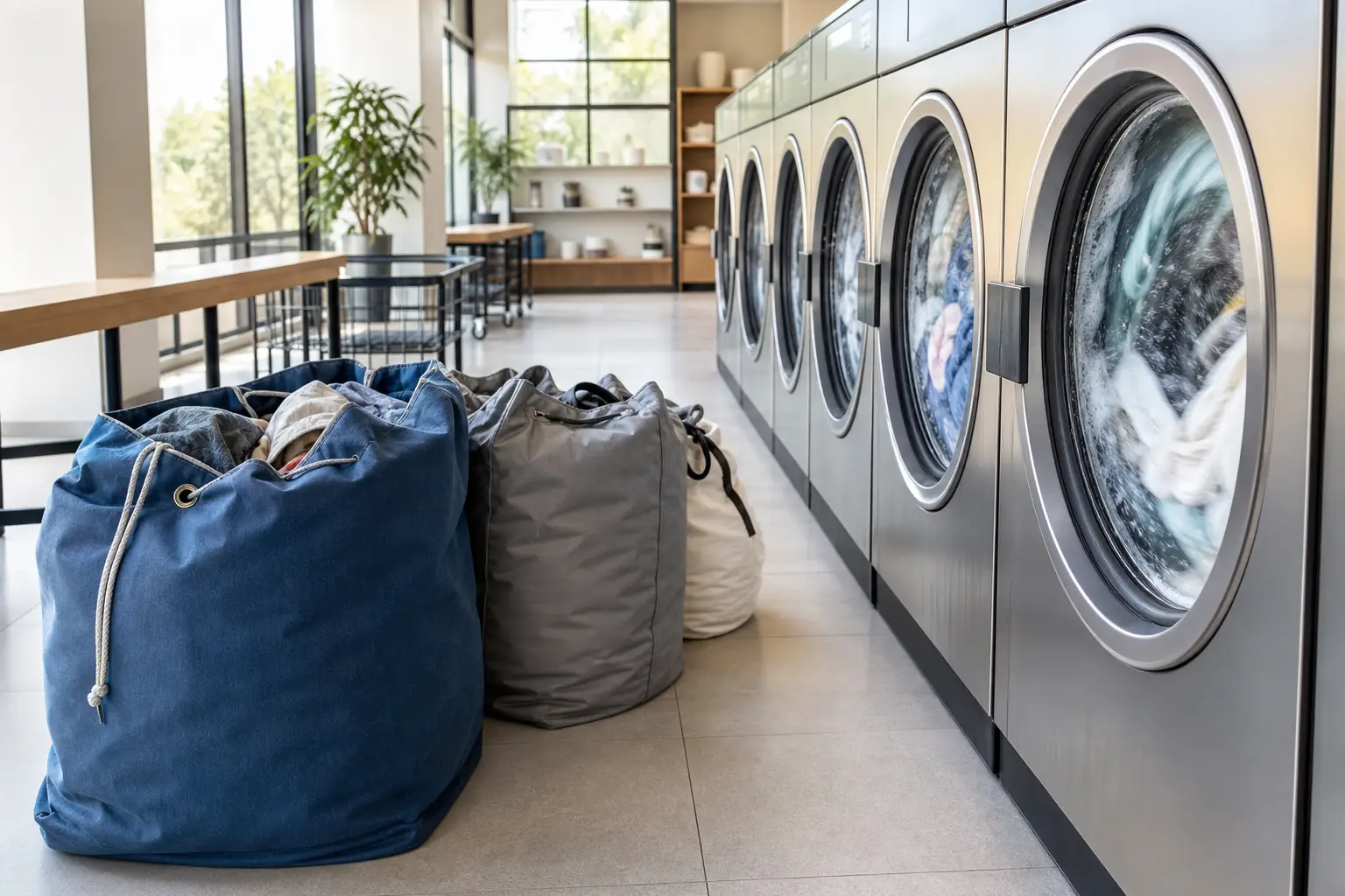 Benefits of using a laundromat with commercial washing machines in Nelsonville