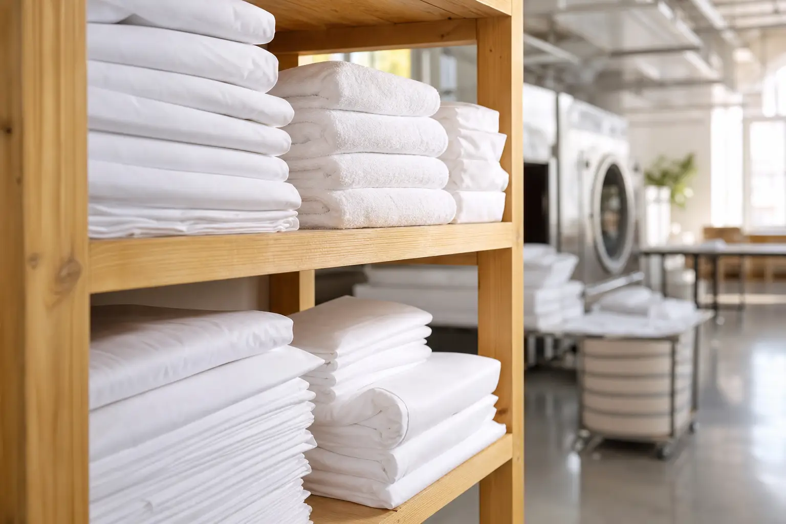 Commercial linen service for Hocking Hills cabins at Highlander Laundromat in Nelsonville, Ohio